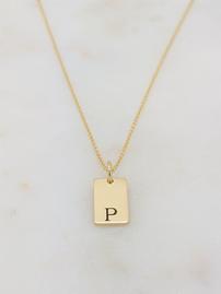 14K Yellow Gold Personalized Initial Necklace on 14K Yellow Gold 16” Chain 202//269